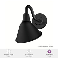 Cassius Outdoor WeatherMax 1 Light 7 Inch Small Wall Light