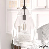 Dunshire Curved Vase Clear Glass 1 Light 10 Inch Medium Pendant