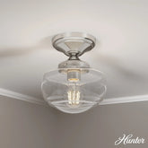 Saddle Creek Clear Seeded Glass 1 Light Mini Semi Flush