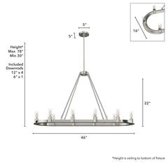 Saddlewood 10 Light Linear Chandelier