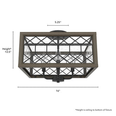 Chevron 4 Light Semi-Flush Mount
