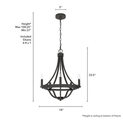 Perch Point Chandelier 5 Light 18 inch