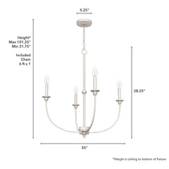 Southcrest Chandelier 4 Light 26 inch