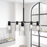 Lochemeade Smoked Glass 5 Light Chandelier