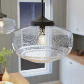 Saddle Creek Clear Seeded Glass 1 Light 16 Inch Pendant