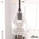 Dunshire Curved Vase Clear Glass 1 Light 5.25 Inch Mini Pendant