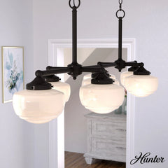 Saddle Creek Shiny Cased White Glass 7 Light Linear Chandelier