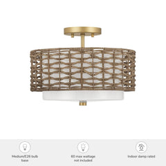 Laila 2 Light Large 14 Inch Semi Flush