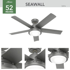 Seawall Outdoor WeatherMax with LED Light 52 inch with remote