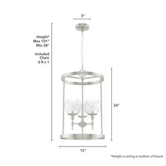 Xidane 3 Light 15 Inch Foyer Lantern