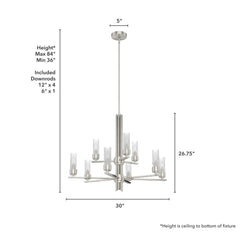 Gatz Chandelier 9 Light 2-tier