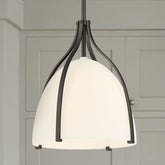 Arcelia White Glass 1 Light Medium 12 Inch Pendant