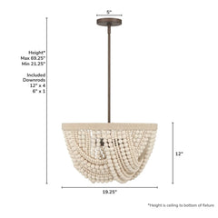 Autumndale 4 Light Large 19 Inch Pendant