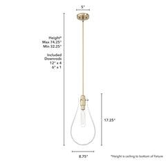 Lundin 1 Light Pendant 9 inch