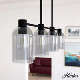 Lochemeade Smoked Glass 4 Light Linear Chandelier