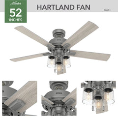 Hartland with LED Light and Pull Chain 52 inch