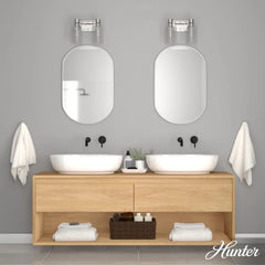 Lochemeade Clear Seeded Glass 2 Light Vanity