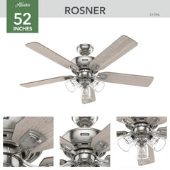 Rosner with 3 Lights 52 inch