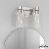 Lochemeade Clear Seeded Glass 2 Light Vanity