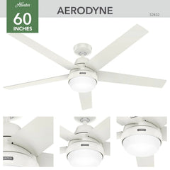 Aerodyne Indoor Smart Fan ENERGY STAR with LED Light 60 inch with Remote
