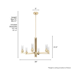 Gatz 6 Light Chandelier Alturas Gold
