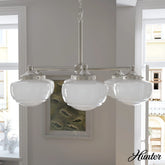 Saddle Creek Shiny Cased White Glass 6 Light Chandelier