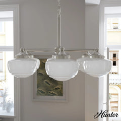 Saddle Creek Shiny Cased White Glass 6 Light Chandelier