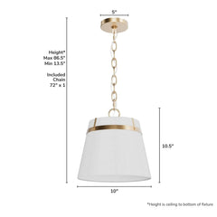 Ada Lee 1 Light Small 10 Inch Pendant