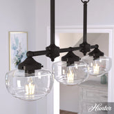 Saddle Creek Clear Seeded Glass 3 Light Linear Chandelier