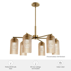 Beverly Glen Jasmine Roth 6 Light Large 31 Inch Chandelier
