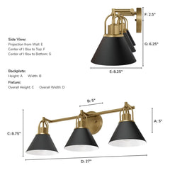 Carrington Isle 3 Light Medium 27 Inch Vanity