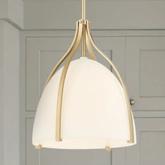 Arcelia White Glass 1 Light Medium 12 Inch Pendant