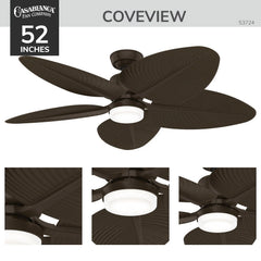 Coveview Outdoor with LED Light 52 inch with wall control and remote