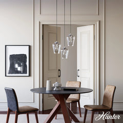 Vidria Clear Glass 3 Light Round Pendant Cluster