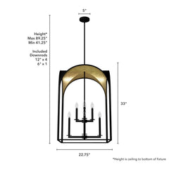 Dukestown 8 Light Pendant 22 inch