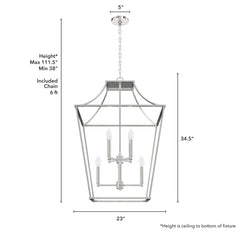 Laurel Ridge Lantern Pendant 8 Light 23 inch