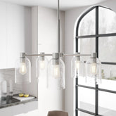 Lochemeade Clear Seeded Glass 5 Light Chandelier