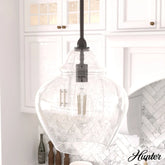 Dunshire Ginger Jar Clear Seeded Glass 1 Light 12 Inch Medium Pendant