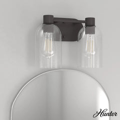Lochemeade Clear Seeded Glass 2 Light Vanity