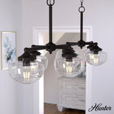 Saddle Creek Clear Seeded Glass 7 Light Linear Chandelier