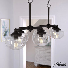 Saddle Creek Clear Seeded Glass 7 Light Linear Chandelier