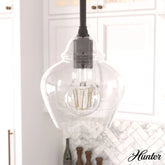 Dunshire Ginger Jar Clear Seeded Glass 1 Light 6.75 Inch Mini Pendant