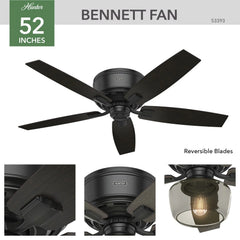 Bennett Low Profile with Light 52 inch