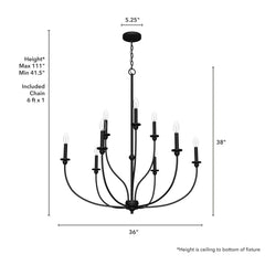 Southcrest 9 Light 2-Tier Chandelier