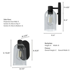 Lochemeade Smoked Glass 1 Light Sconce