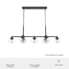 Saddle Creek Clear Seeded Glass 7 Light Linear Chandelier