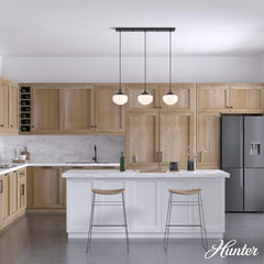Saddle Creek Shiny Cased White Glass 3 Light Linear Pendant Cluster