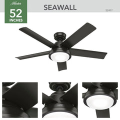 Seawall Outdoor WeatherMax with LED Light 52 inch with remote