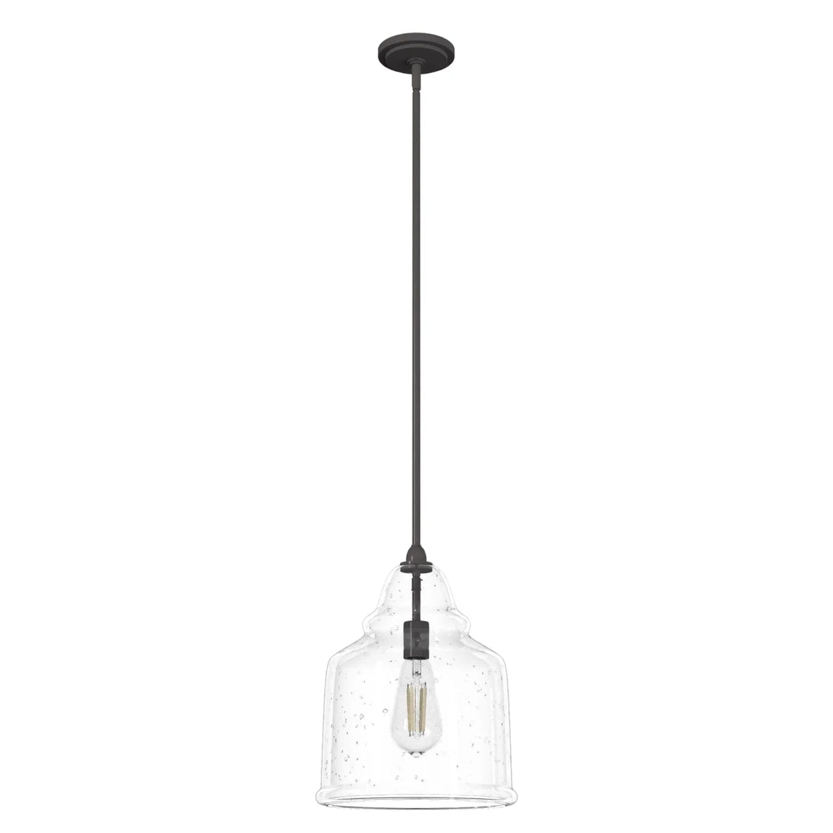 Dunshire Bell Clear Seeded Glass 1 Light 12 Inch Medium Pendant