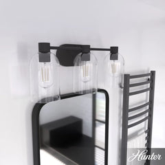 Lochemeade Clear Seeded Glass 3 Light Vanity